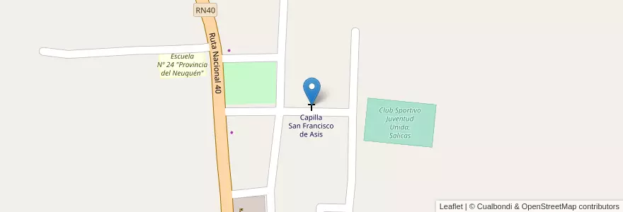 Mapa de ubicacion de Capilla San Francisco de Asis en 阿根廷, La Rioja, Departamento San Blas De Los Sauces.