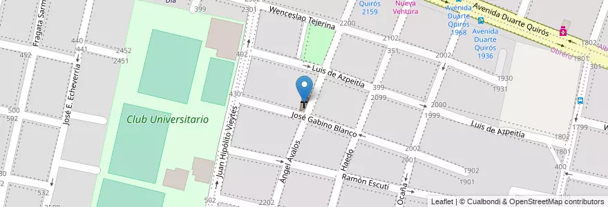 Mapa de ubicacion de Capilla San Francisco Javier en Аргентина, Кордова, Departamento Capital, Pedanía Capital, Córdoba, Municipio De Córdoba.