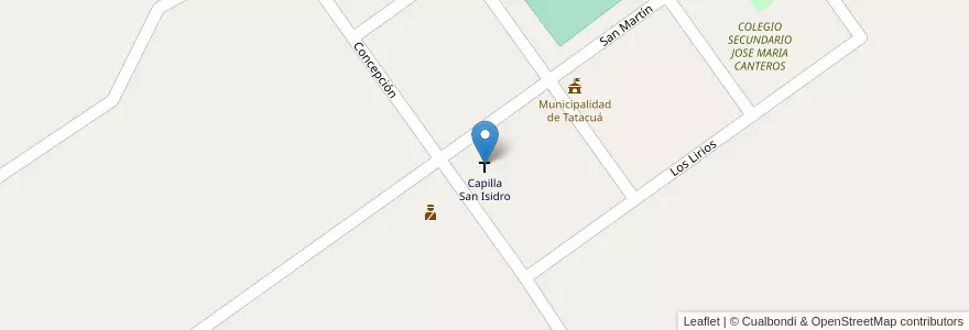 Mapa de ubicacion de Capilla San Isidro en アルゼンチン, コリエンテス州, Departamento Concepción, Municipio De Tatacuá.