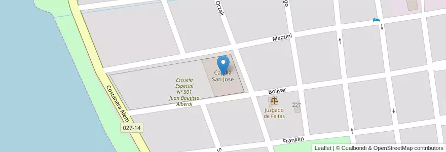 Mapa de ubicacion de Capilla San Jose en Argentina, Provincia Di Buenos Aires, Partido De Chascomús.