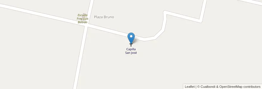 Mapa de ubicacion de Capilla San José en Argentina, Córdova, Departamento San Justo, Pedanía San Francisco.