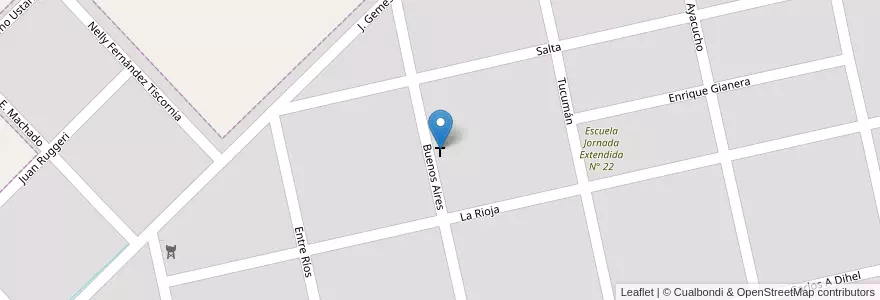 Mapa de ubicacion de Capilla San José Obrero en アルゼンチン, ブエノスアイレス州, Partido De Rivadavia, América.