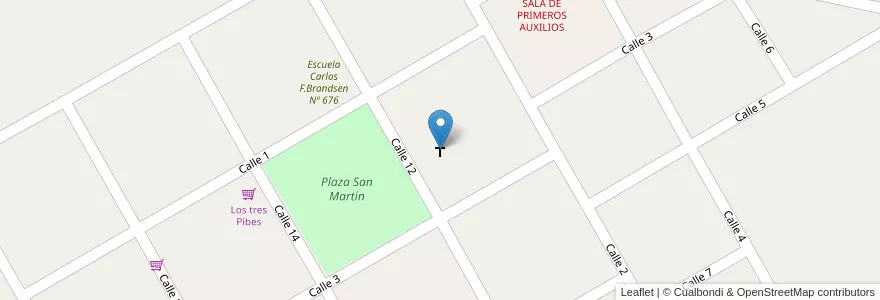 Mapa de ubicacion de Capilla San Juan Evangelista en Argentinien, Santa Fe, Departamento General López, Municipio De La Chispa.