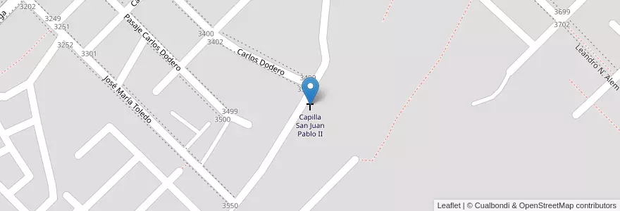 Mapa de ubicacion de Capilla San Juan Pablo II en 아르헨티나, Chaco, Departamento San Fernando, Resistencia, Resistencia.
