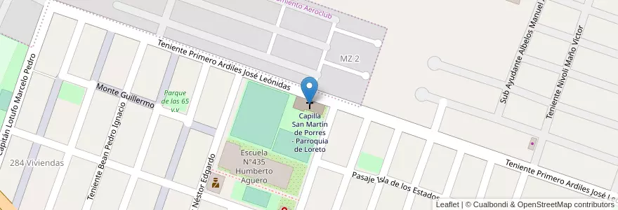 Mapa de ubicacion de Capilla San Martín de Porres - Parroquia de Loreto en آرژانتین, Jujuy, Departamento Doctor Manuel Belgrano, Municipio De San Salvador De Jujuy, Alto Comedero.
