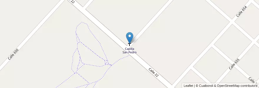 Mapa de ubicacion de Capilla San Pedro, Eduardo Arana en アルゼンチン, ブエノスアイレス州, Partido De La Plata, Eduardo Arana.