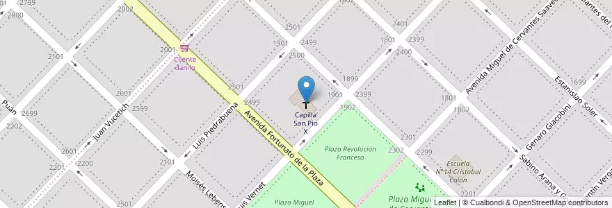 Mapa de ubicacion de Capilla San Pio X en アルゼンチン, ブエノスアイレス州, Partido De General Pueyrredón, Mar Del Plata.