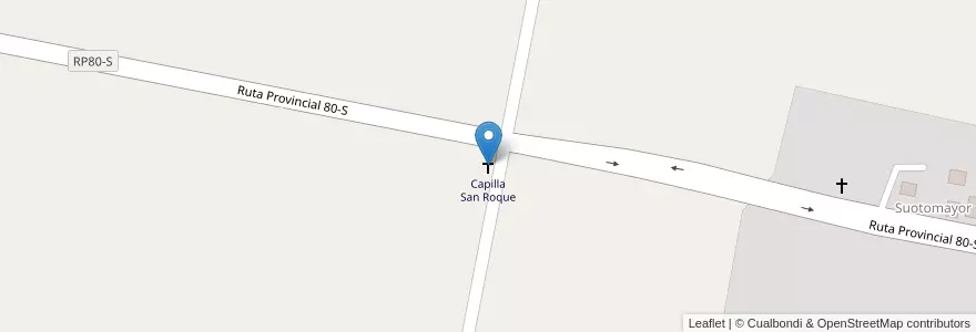 Mapa de ubicacion de Capilla San Roque en Аргентина, Санта-Фе, Departamento Las Colonias, Municipio De Soutomayor.