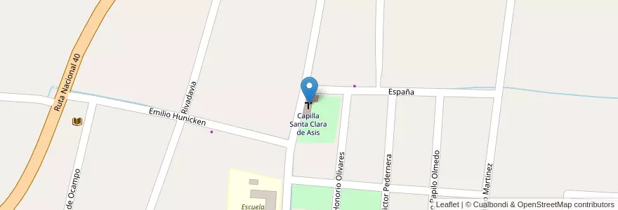 Mapa de ubicacion de Capilla Santa Clara de Asis en Argentina, La Rioja, Departamento Chilecito.