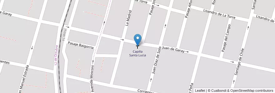 Mapa de ubicacion de Capilla Santa Lucía en Argentinië, Santa Fe, Departamento La Capital, Santa Fe Capital, Santa Fe.