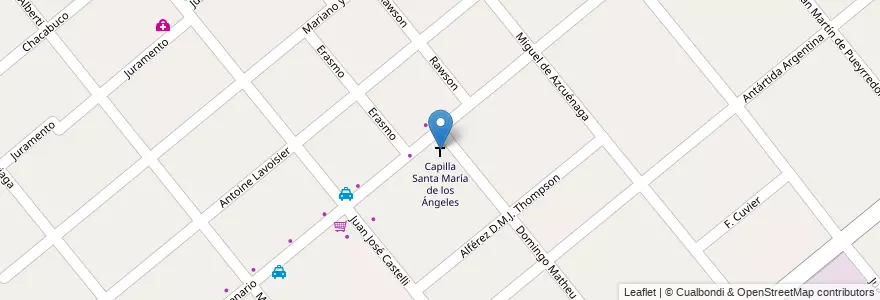 Mapa de ubicacion de Capilla Santa María de los Ángeles en 阿根廷, 布宜诺斯艾利斯省, Partido De Moreno, Moreno.