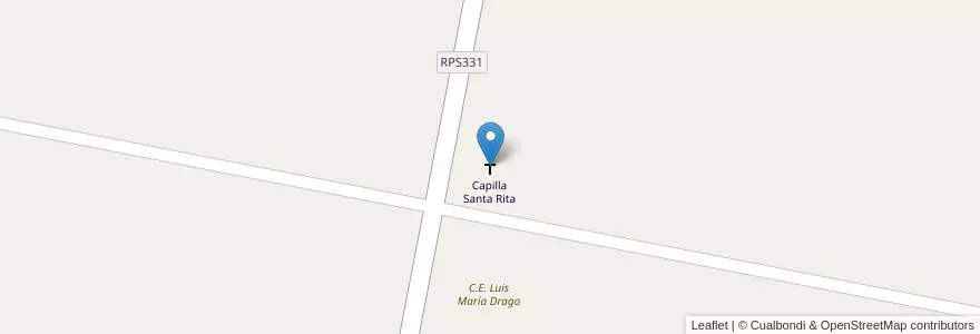 Mapa de ubicacion de Capilla Santa Rita en Argentinië, Córdoba, Departamento San Justo, Pedanía Libertad.