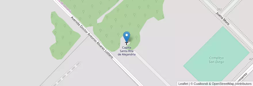 Mapa de ubicacion de Capilla Santa Rita de Alejandría en Argentinien, Chaco, Departamento San Fernando, Resistencia, Resistencia.