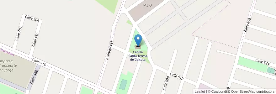 Mapa de ubicacion de Capilla Santa Teresa de Calcuta en Argentina, Jujuy, Departamento Doctor Manuel Belgrano, Municipio De San Salvador De Jujuy, Alto Comedero.