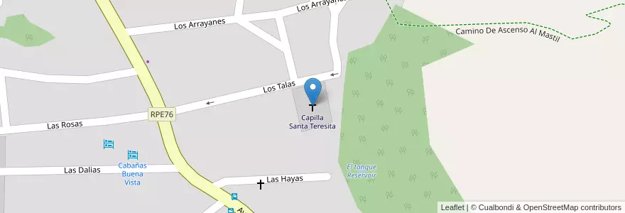 Mapa de ubicacion de Capilla Santa Teresita en Argentina, Córdoba, Departamento Punilla, Pedanía Dolores, Municipio De Los Cocos.