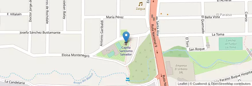 Mapa de ubicacion de Capilla Santísimo Salvador en Аргентина, Жужуй, Departamento Doctor Manuel Belgrano, Municipio De San Salvador De Jujuy, Alto Comedero.