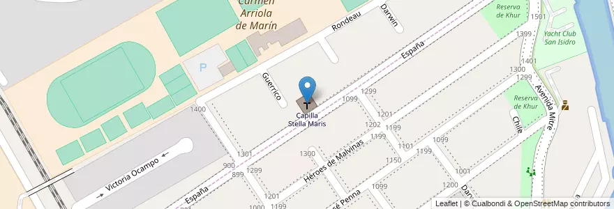 Mapa de ubicacion de Capilla Stella Maris en Arjantin, Buenos Aires, Partido De San Isidro, San Isidro.