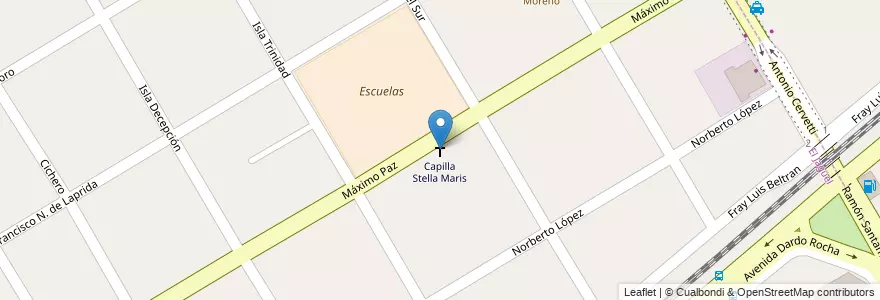 Mapa de ubicacion de Capilla Stella Maris en Argentine, Province De Buenos Aires, Partido De Esteban Echeverría.