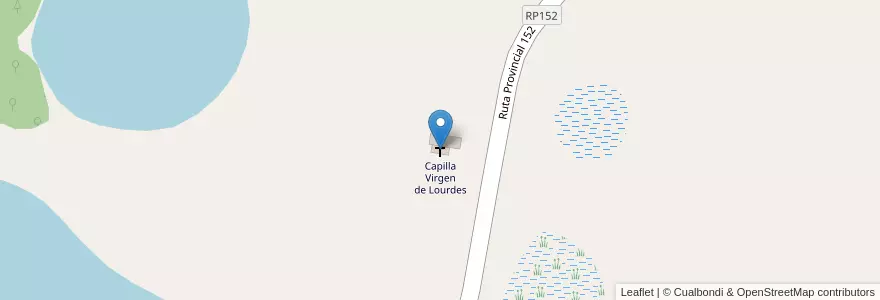 Mapa de ubicacion de Capilla Virgen de Lourdes en Arjantin, Corrientes, Departamento Lavalle, Municipio De Yatay Tí Calle, Puente Batel.