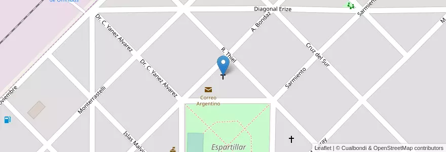 Mapa de ubicacion de Capilla Virgen de Lujan en الأرجنتين, بوينس آيرس, Partido De Saavedra, Espartillar.