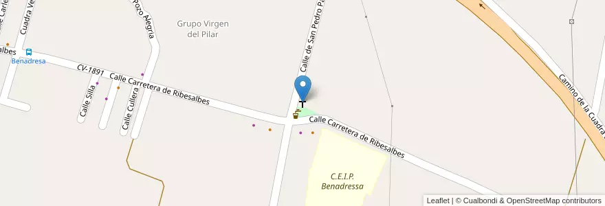 Mapa de ubicacion de Capilla Virgen del Pilar en スペイン, バレンシア州, Castelló / Castellón, La Plana Alta, Castelló De La Plana.