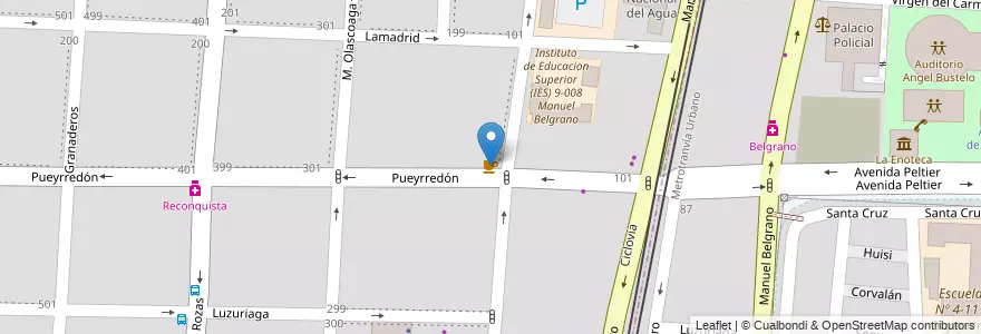 Mapa de ubicacion de Capital en Аргентина, Чили, Мендоса, Departamento Capital, Ciudad De Mendoza, Sección 5ª Residencial Sur.