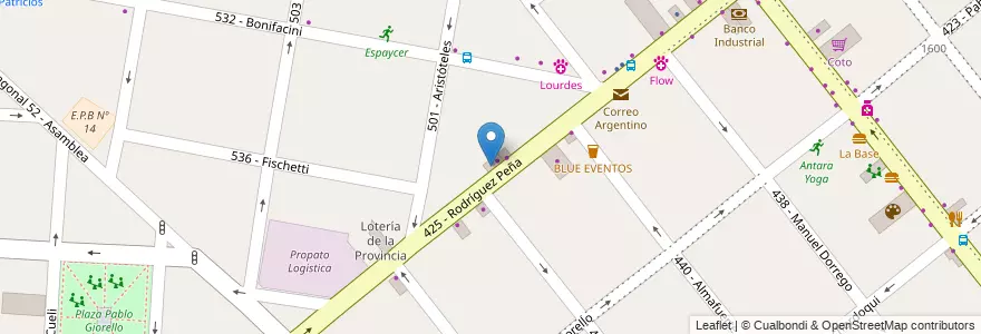 Mapa de ubicacion de Capitan Beto en 아르헨티나, 부에노스아이레스주, Partido De Tres De Febrero, Santos Lugares.