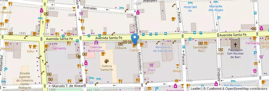 Mapa de ubicacion de Capitol, Recoleta en Argentina, Ciudad Autónoma De Buenos Aires, Comuna 2, Comuna 1, Buenos Aires.