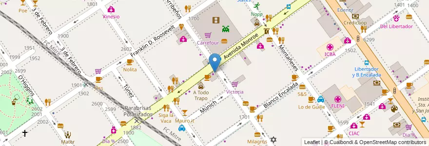 Mapa de ubicacion de Capone Pizza, Belgrano en Argentinië, Ciudad Autónoma De Buenos Aires, Buenos Aires, Comuna 13.