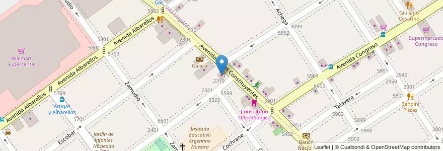 Mapa de ubicacion de Caporaso, Villa Pueyrredon en Argentinien, Ciudad Autónoma De Buenos Aires, Comuna 12, Buenos Aires.