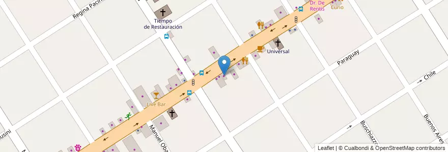 Mapa de ubicacion de Caporaso en Argentine, Province De Buenos Aires, Partido De Tigre, Don Torcuato.