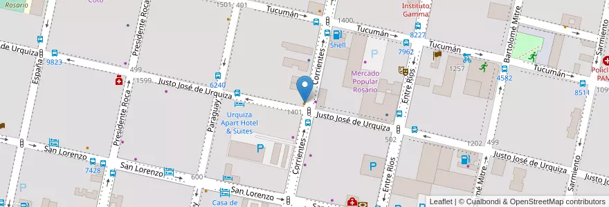 Mapa de ubicacion de Capote en アルゼンチン, サンタフェ州, Departamento Rosario, Municipio De Rosario, ロサリオ.