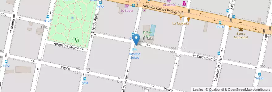 Mapa de ubicacion de Capote en Аргентина, Санта-Фе, Departamento Rosario, Municipio De Rosario, Росарио.