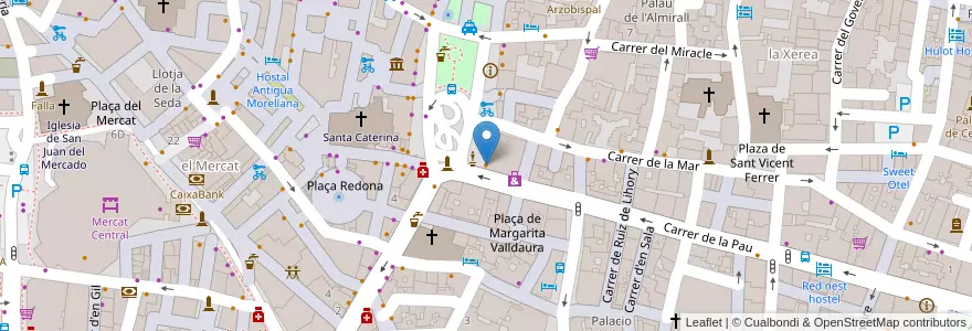 Mapa de ubicacion de Cappuccino Valencia en スペイン, バレンシア州, València / Valencia, Comarca De València, València.