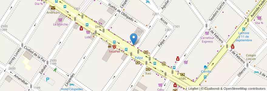 Mapa de ubicacion de Capriccio en 아르헨티나, Ciudad Autónoma De Buenos Aires, 부에노스아이레스, Comuna 14.