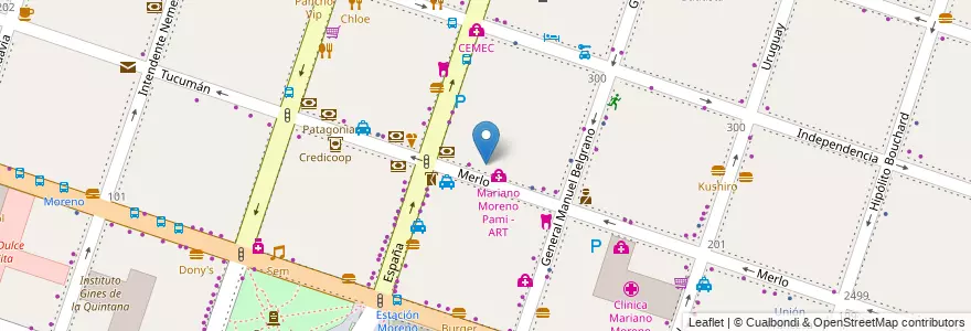 Mapa de ubicacion de Capriccio en Argentine, Province De Buenos Aires, Partido De Moreno, Moreno.