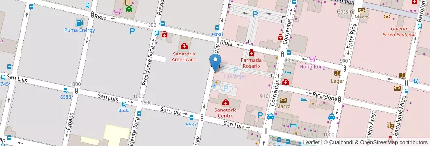Mapa de ubicacion de Capricho en アルゼンチン, サンタフェ州, Departamento Rosario, Municipio De Rosario, ロサリオ.