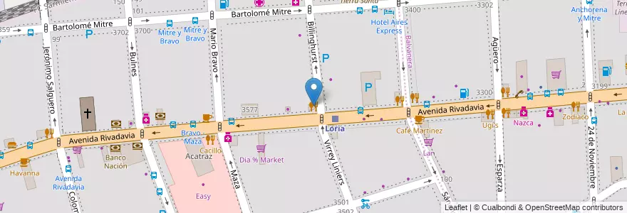 Mapa de ubicacion de Caprizzi, Almagro en 아르헨티나, Ciudad Autónoma De Buenos Aires, Comuna 5, 부에노스아이레스.