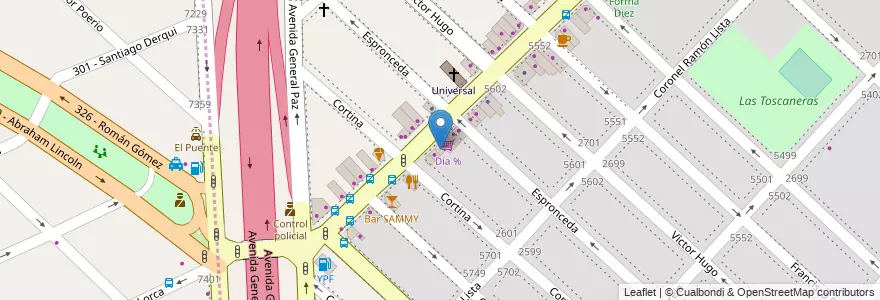 Mapa de ubicacion de Caprotta, Villa Real en Аргентина, Буэнос-Айрес, Comuna 10, Partido De Tres De Febrero.