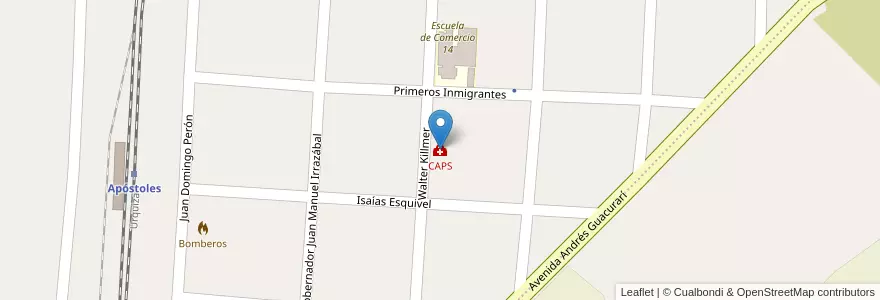 Mapa de ubicacion de CAPS en Arjantin, Misiones, Departamento Apóstoles, Municipio De Apóstoles.
