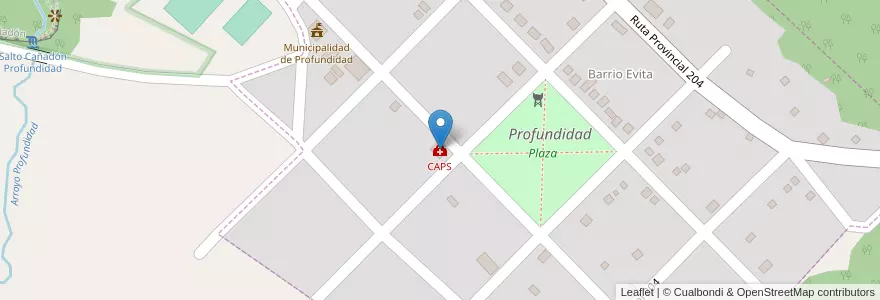Mapa de ubicacion de CAPS en Argentine, Misiones, Departamento Candelaria, Municipio De Profundidad, Profundidad.