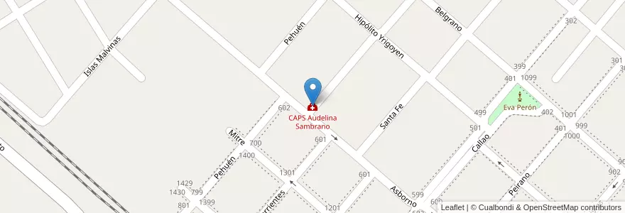 Mapa de ubicacion de CAPS Audelina Sambrano en Arjantin, Buenos Aires, Partido De Escobar, Belén De Escobar.
