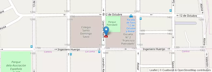 Mapa de ubicacion de CAPS Centro de Atención Primaria de Salud "Barrio Pietrobelli" en アルゼンチン, チュブ州, Departamento Escalante, Comodoro Rivadavia.
