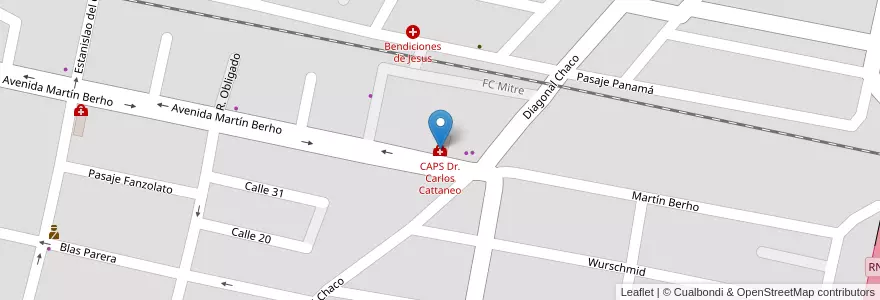 Mapa de ubicacion de CAPS Dr. Carlos Cattaneo en Argentina, Tucumán, San Miguel De Tucumán, Departamento Capital, San Miguel De Tucumán.