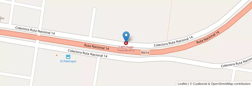 Mapa de ubicacion de CAPS hugo Piedrabuena en Arjantin, Corrientes, Departamento General Alvear, Municipio De Alvear.