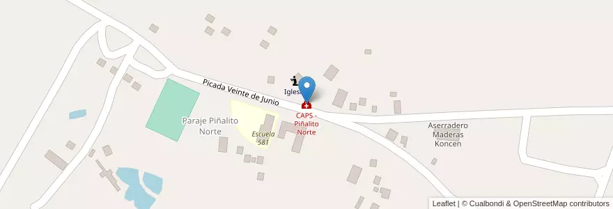 Mapa de ubicacion de CAPS - Piñalito Norte en アルゼンチン, ミシオネス州, Departamento General Manuel Belgrano, Municipio De San Antonio.
