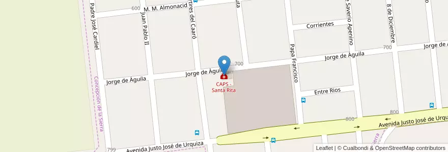 Mapa de ubicacion de CAPS - Santa Rita en Argentinië, Misiones, Departamento Concepción, Municipio De Concepción De La Sierra.