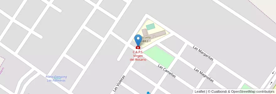 Mapa de ubicacion de C.A.P.S. Vírgen del Rosario en Arjantin, Misiones, Departamento Leandro N. Alem, Municipio De Leandro N. Alem, Leandro N. Alem.