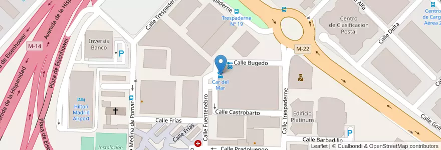 Mapa de ubicacion de Car del Mar en إسبانيا, منطقة مدريد, منطقة مدريد, Área Metropolitana De Madrid Y Corredor Del Henares, مدريد.