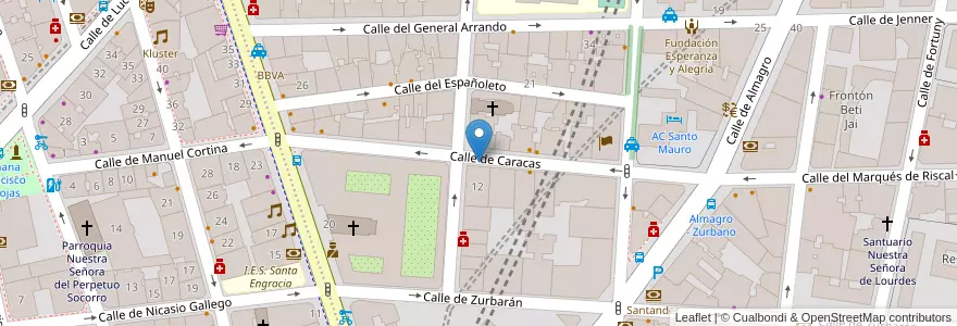 Mapa de ubicacion de CARACAS, CALLE, DE,4 en 스페인, Comunidad De Madrid, Comunidad De Madrid, Área Metropolitana De Madrid Y Corredor Del Henares, 마드리드.